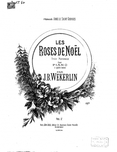 Weckerlin - Les roses de Nöel - Score