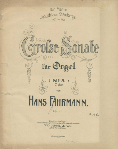 Fährmann - Organ Sonata No. 5 - Score