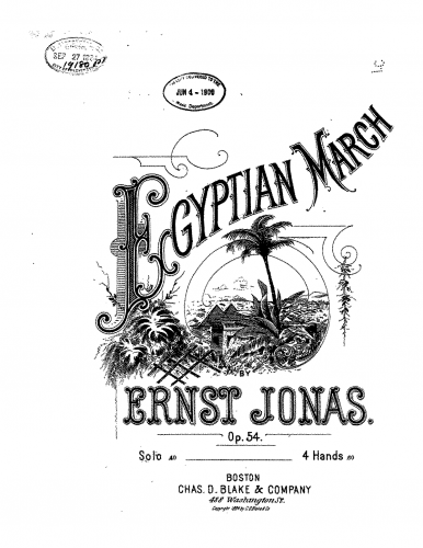 Jonas - Egyptian March - Piano Score - Score