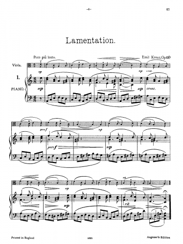 Kreuz - The Violist - Incomplete piano score (p.19 missing)