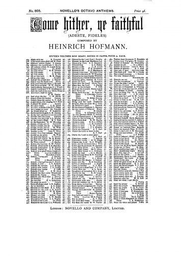 Hofmann - Adeste Fideles, Op. 53 No. 2 - Score