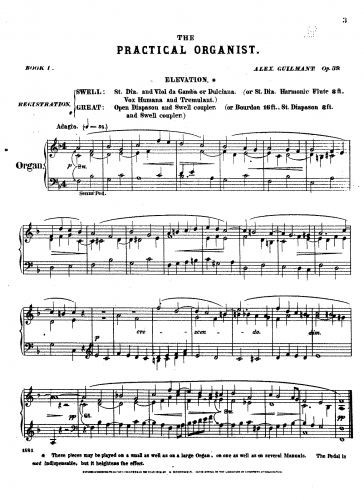 Guilmant - L'Organiste Pratique - Organ Scores Selections