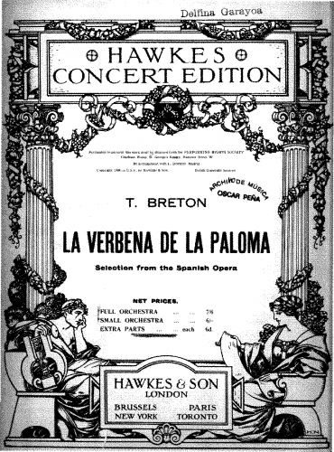 Bretón - La verbena de la Paloma - Selections For Theatre Orchestra (Godfrey)