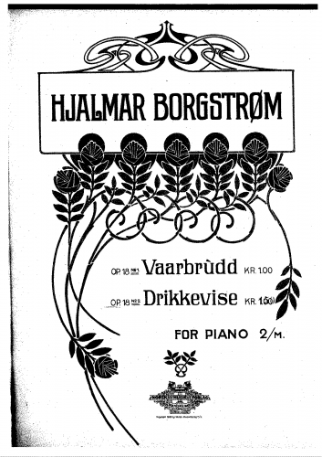 Borgstrøm - 2 Piano pieces, Op. 18 - Score