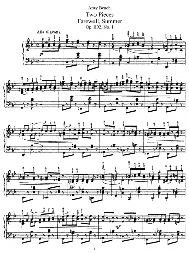 Beach - 2 Piano Pieces, Op. 102 - Score
