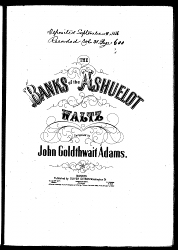 Adams - The Banks of the Ashuelot - Score