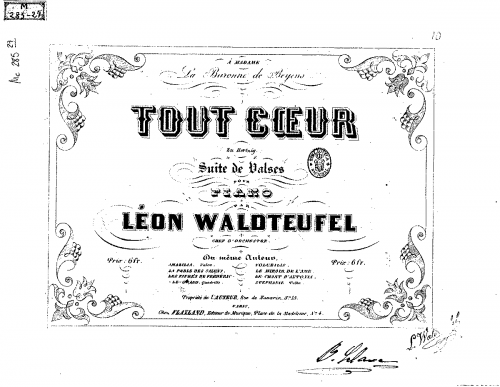 Waldteufel - Tout cÅur - Piano Score - Score