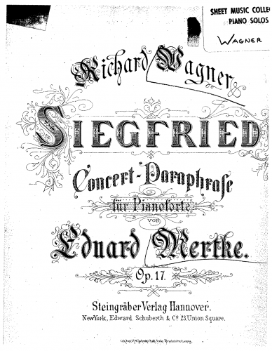 Mertke - Concert-Paraphrase über 'Siegfried' - Score