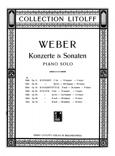 Weber - Piano Sonata No. 3 - Score