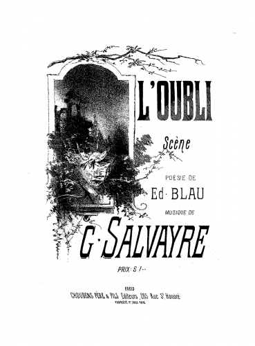 Salvayre - L'oubli - Score