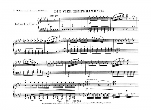 Strauss Sr. - Die vier Temperamente - For Piano solo - Score