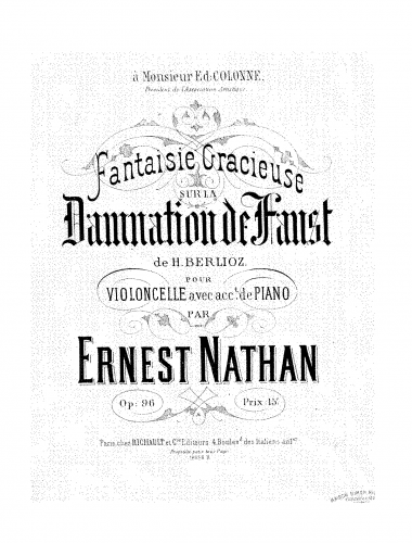 Nathan - Fantaisie gracieuse sur 'La damnation de Faust' - Scores and Parts