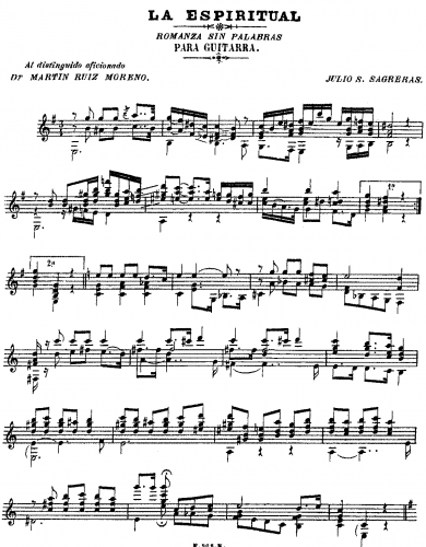 Sagreras - La espiritual - Score
