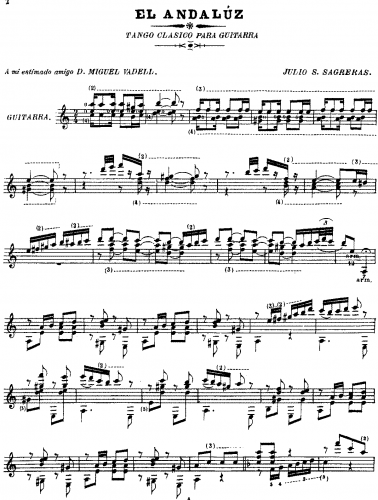 Sagreras - El andalÃºz - Score