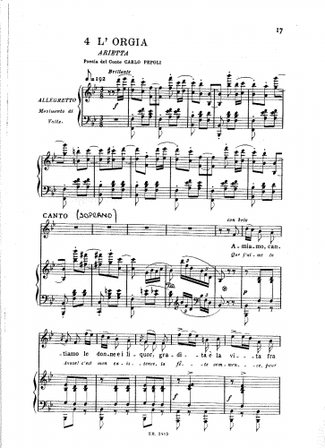 Rossini - L'orgia - Score