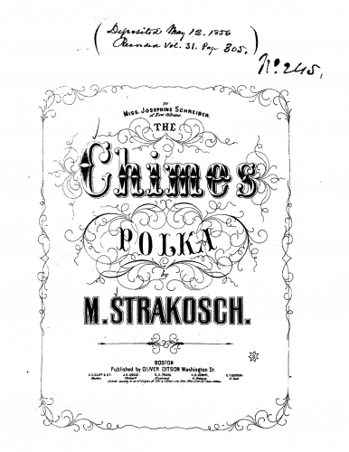 Strakosch - The Chimes - Piano Score - Score