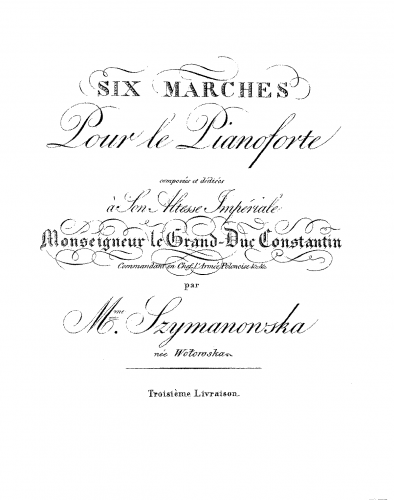 Szymanowska - Six Marches pour le pianoforte - Score