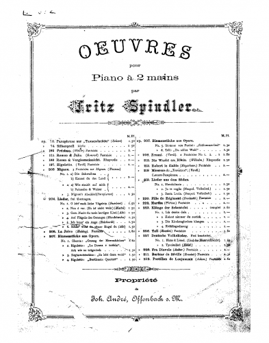 Spindler - Blumenstücke aus Opern - Piano Score - 4. Verdi: Quartett a. Rigoletto
