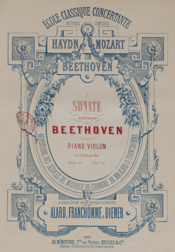 Beethoven - Violin Sonata No. 4 in A minor - For Cello and Piano (Franchomme) - Violin part