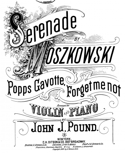 Popp - Vergissmeinnicht, Op. 271 - For Violin and Piano (Pound) - Piano score