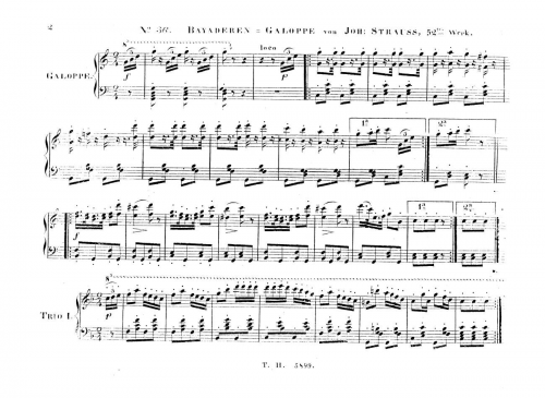Strauss Sr. - Bayaderen-Galoppe, Op. 52 - For Piano solo - Score