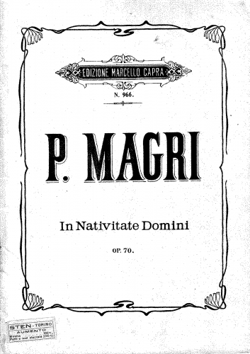 Magri - In Nativitate Domini - Vocal Score