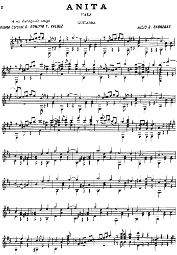 Sagreras - Anita - Score