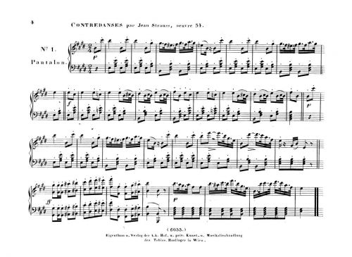 Strauss Sr. - Contratänze - For Piano solo - Score