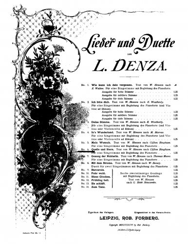 Denza - Fountain and Star - Score
