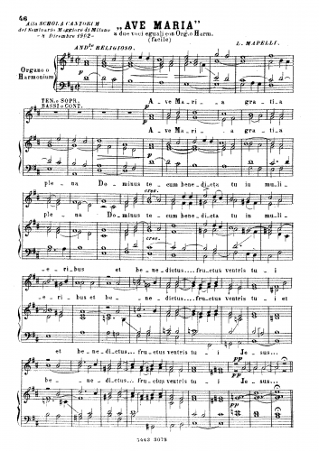 Mapelli - Ave Maria - Score