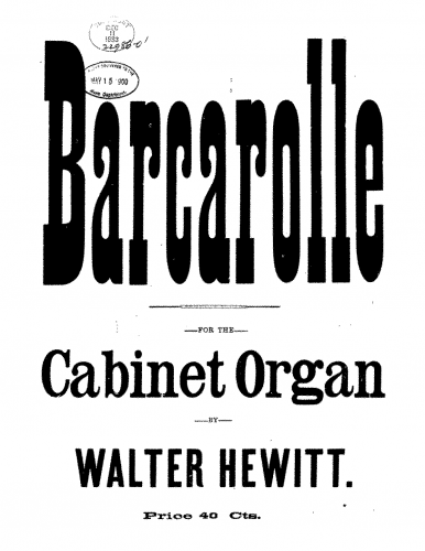 Hewitt - Barcarolle - Score