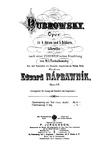 NápravnÃ­k - Dubrovsky - Vocal Score - Score