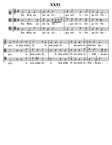 Regnart - Ach Gott, wie soll ich singen - Score