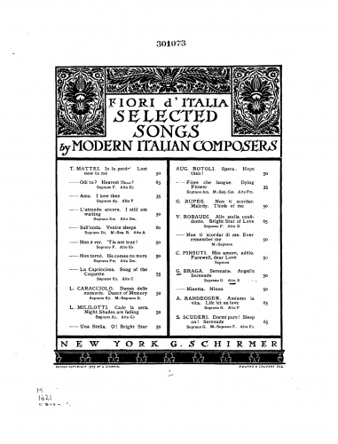 Braga - Angel's Serenade - For Voice and Piano - Score