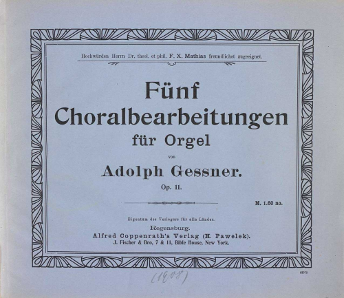 Gessner - 5 Choralbearbeitungen - Score