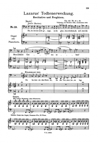 Loewe - Lazarus' Todtenerweckung, Op. 132 - 15. & 16. 