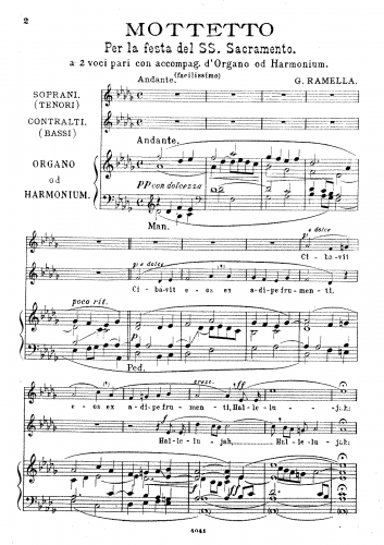 Ramella - Cibavit eos - Vocal Score