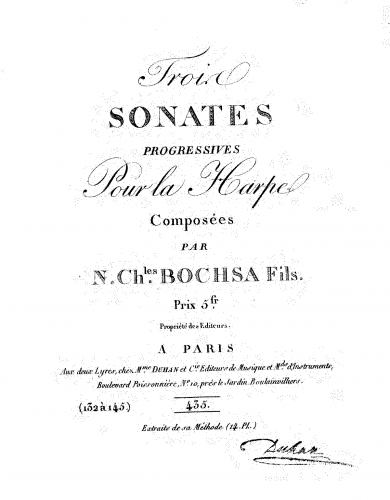 Bochsa - 3 Sonates progressives - Score