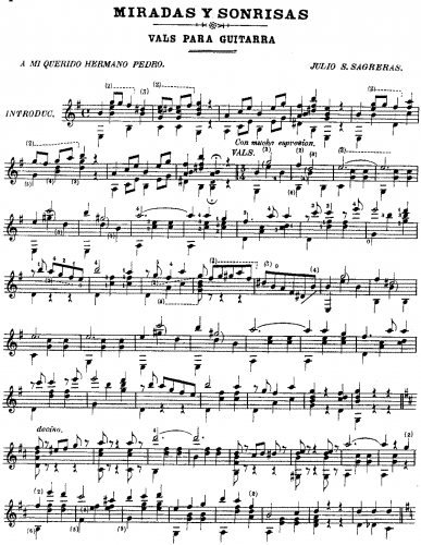 Sagreras - Miradas y sonrisas - Score