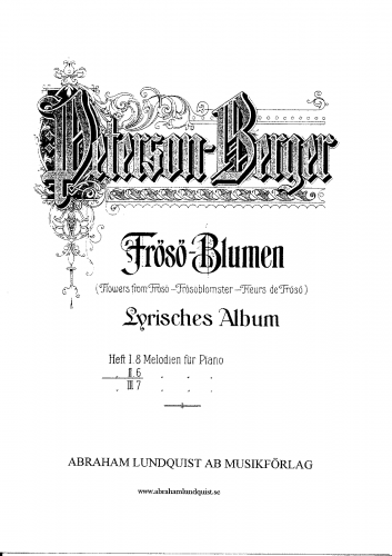 Peterson-Berger - Frösöblomster II - complete piano score