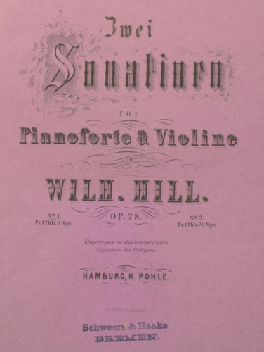 Hill - 2 Violin Sonatinas - Scores and Parts Sontina in B minor (No. 1)