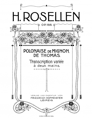 Rosellen - Polonaise de Mignon. Transcription variée. - Score