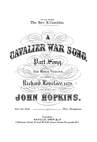 Hopkins - A Cavalier War Song - Score
