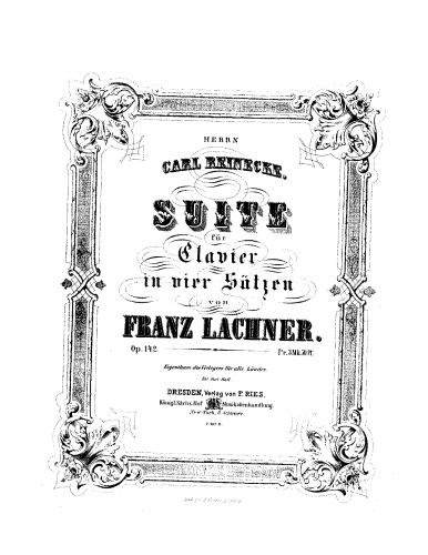 Lachner - Suite for Piano - Score