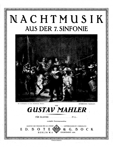 Mahler - Symphony No. 7 - Nachtmusik For Piano (Schneider) - Score