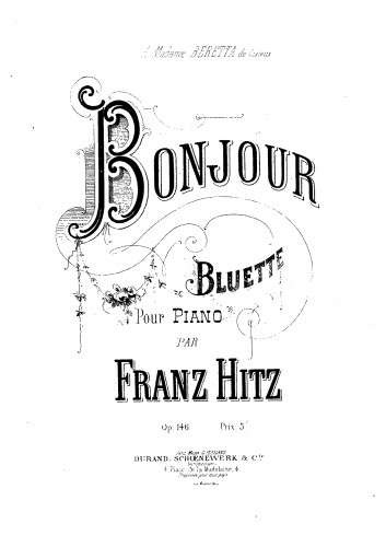 Hitz - Bonjour - Piano Score - Score