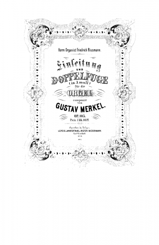 Merkel - Einleitung und Doppelfuge - Organ Scores - Score