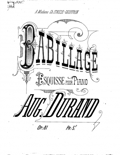 Durand - Babillage - Score