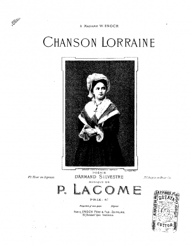 LacÃ´me d'Estalenx - Chanson Lorraine - Score