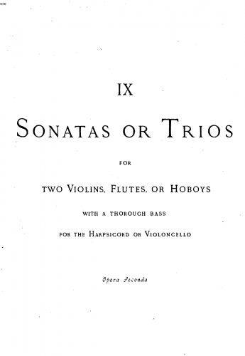 Handel - Trio Sonatas, Op. 2 - Score